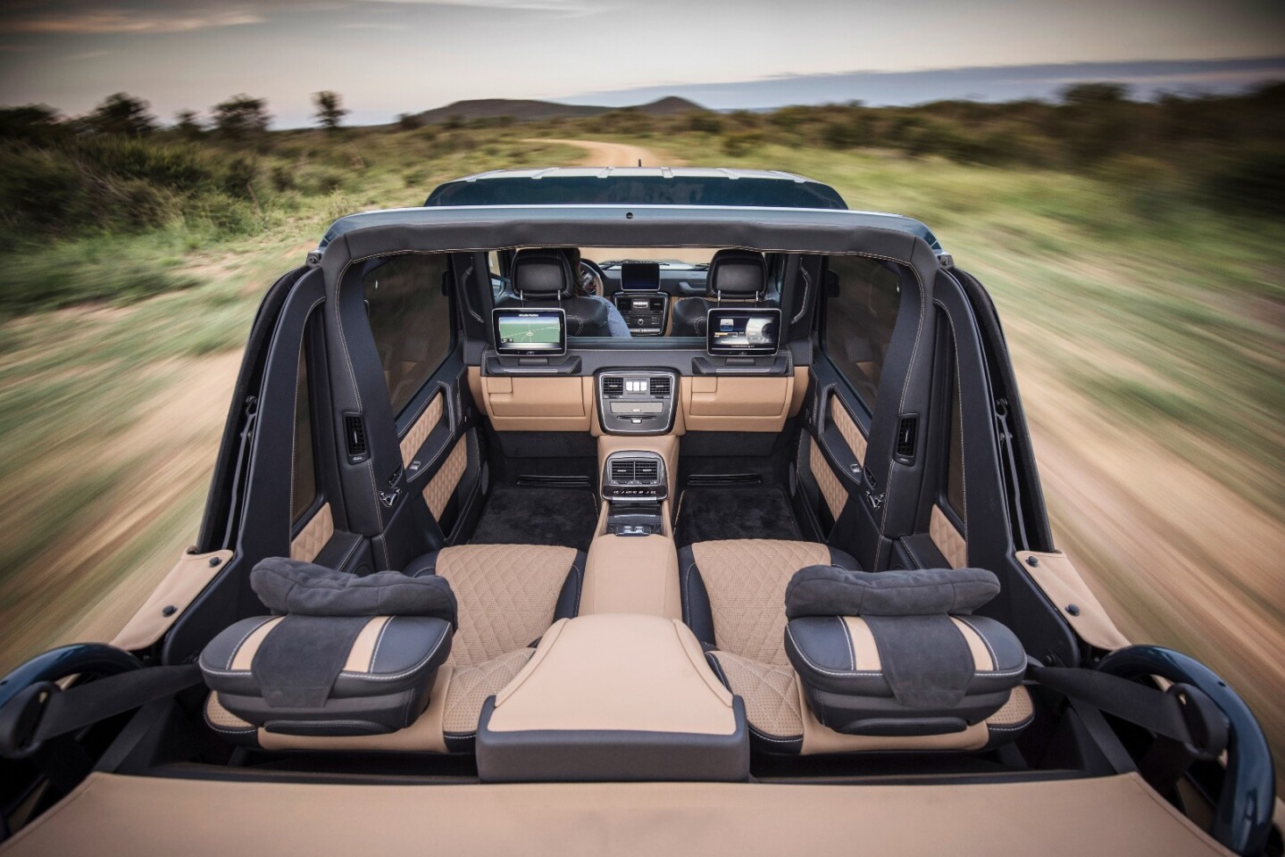 The Maybach Mercedes G650 Landaulet: just the thing for being chauffeured through the African Savannah at 100 mph while catching up on Game of Thrones.
