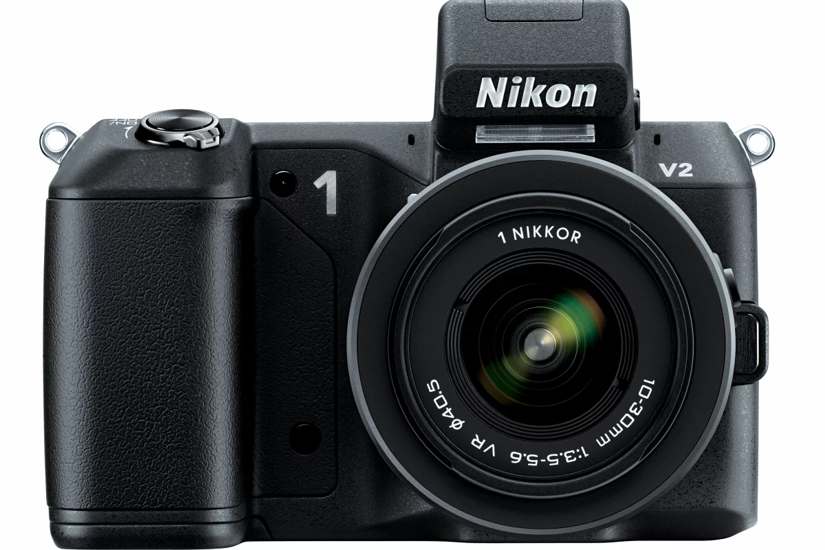 The Nikon 1 V2 features a 14.2-million-pixel CX-format CMOS sensor