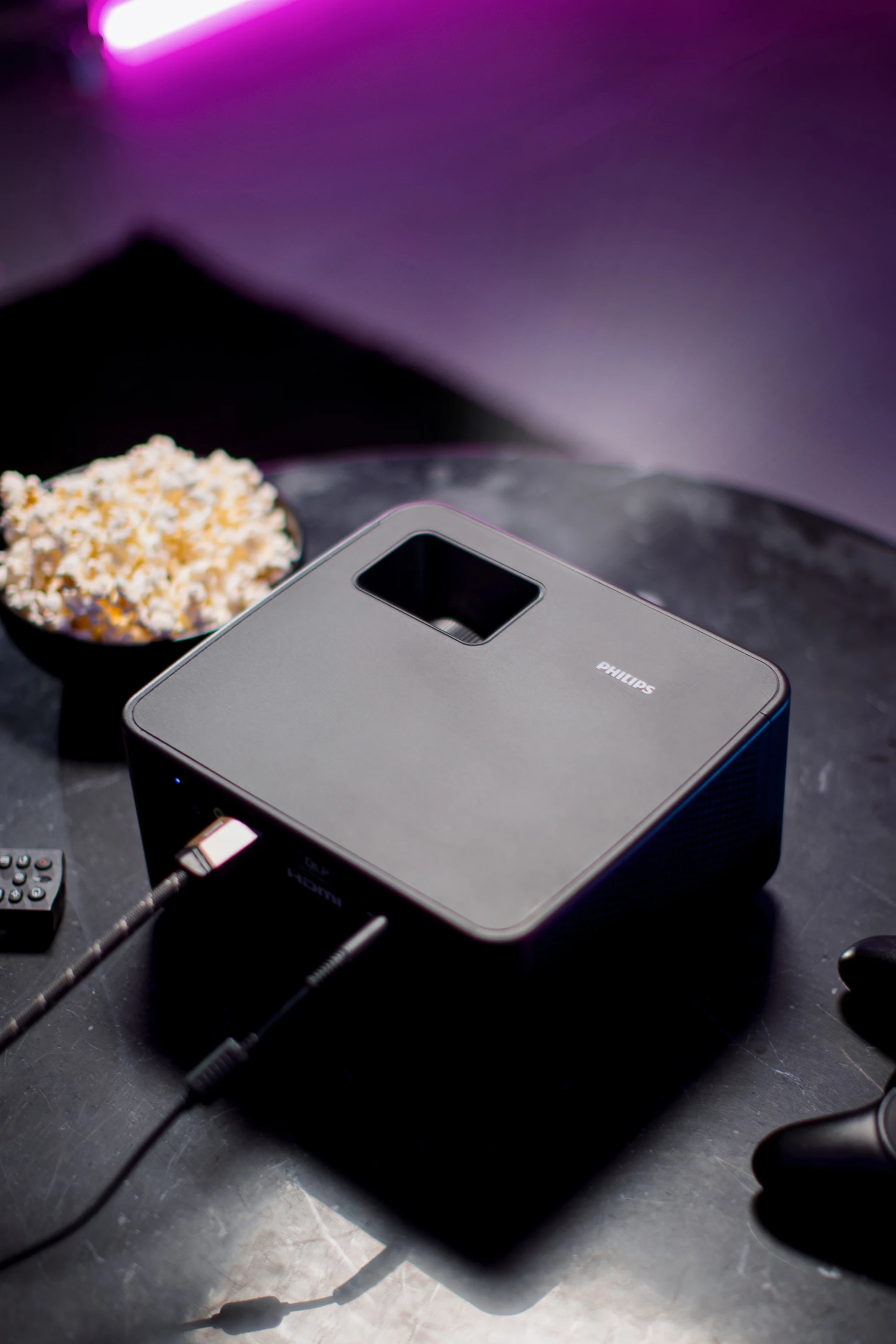 The GamePix 900 is mains powered, has HDMI and USB inputs, and though there's a built-in speaker, a headphone jack is also available