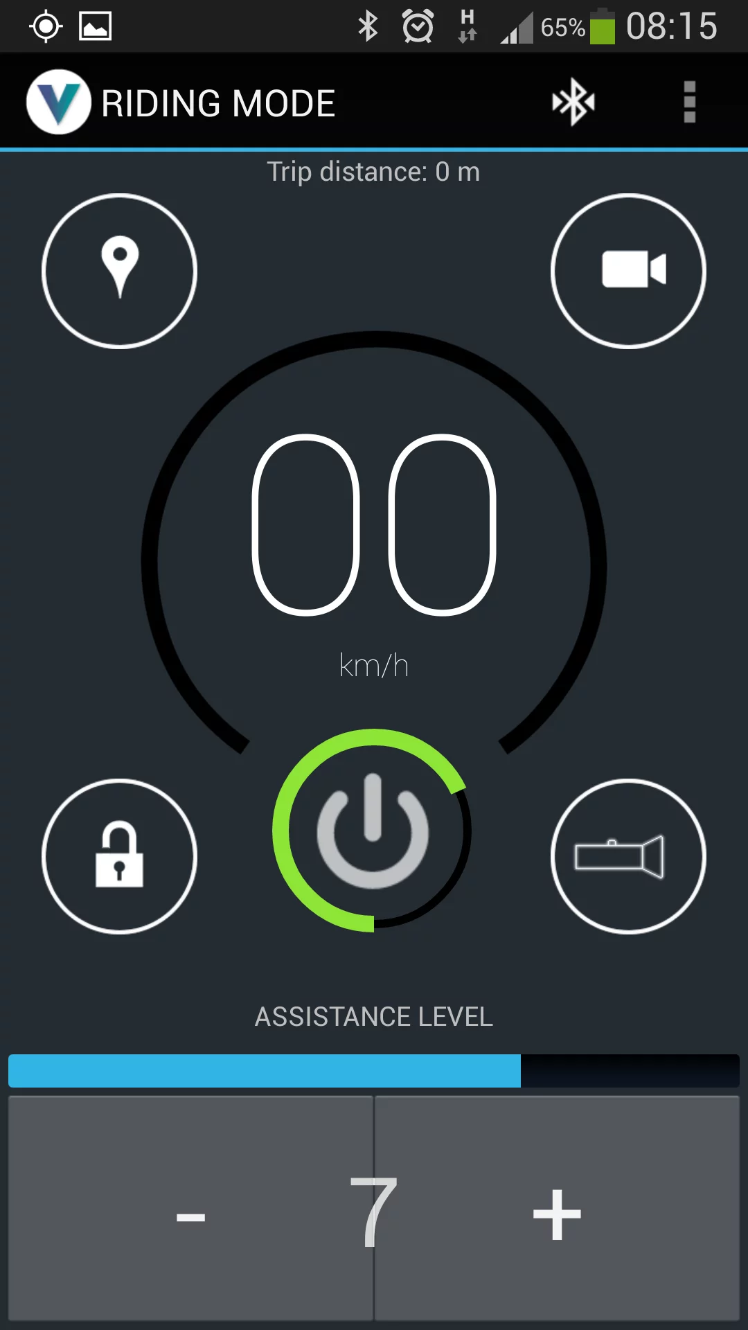 The app lets users choose the amount of pedal assistance, among other things