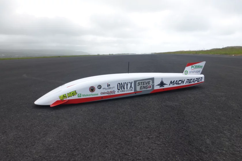 The Mach Reaper broke through several speed barriers at Llanbedr Airfield, North Wales, becoming the first RC car over 240 mph, and then the first over 250 mph before finally hitting the highest recorded GPS speed of 256.47 mph