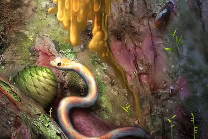 A life reconstruction of Xiaophis in its natural environment