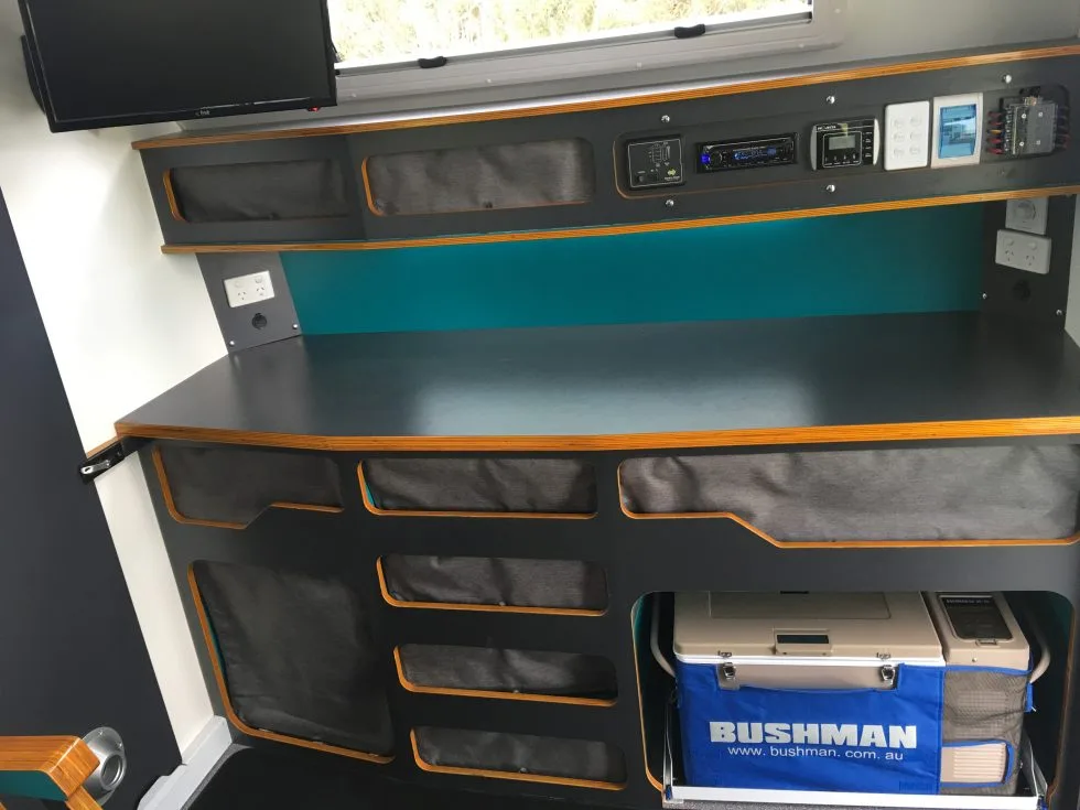 Inside the Mars Ares camping trailer