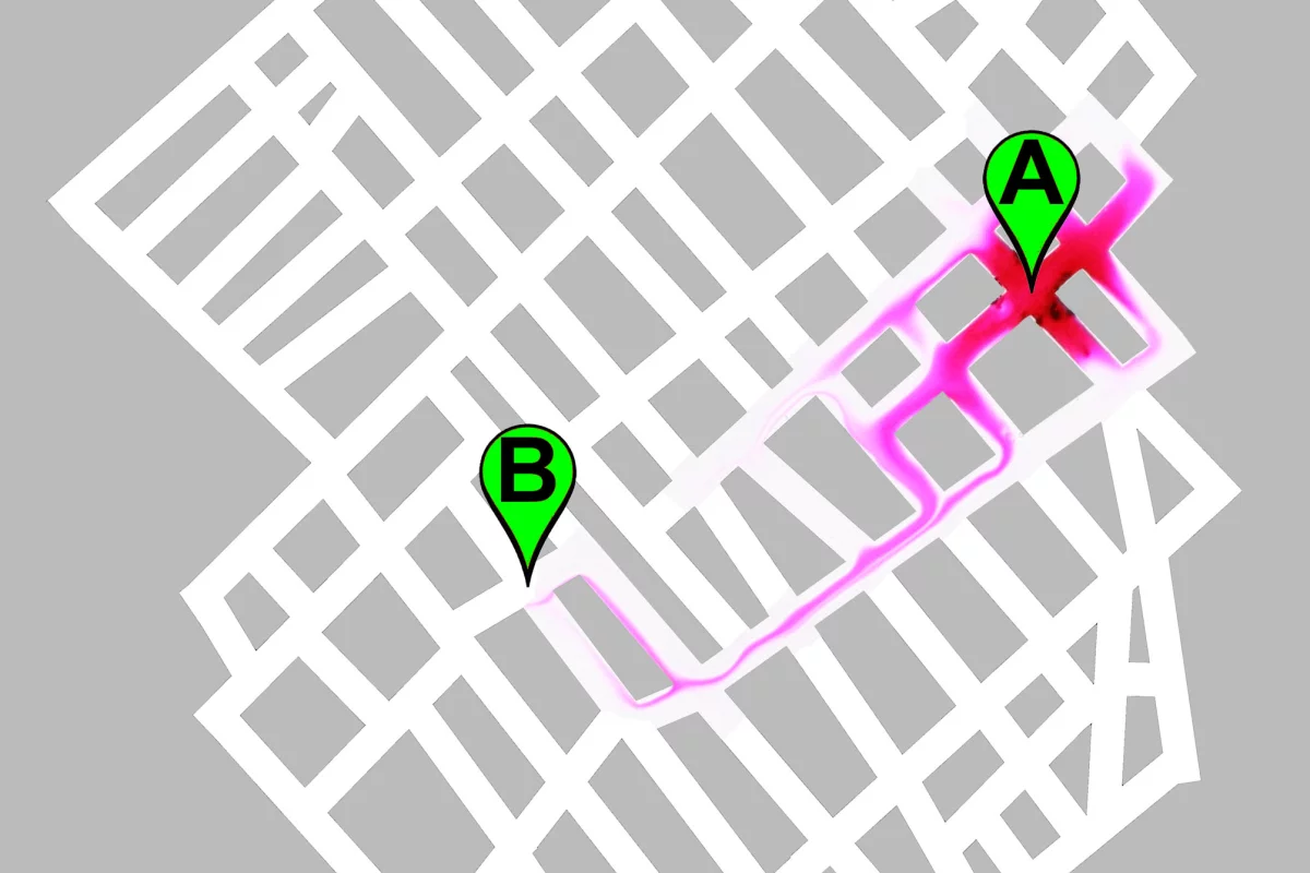 The chemical computer works by differences in surface tension
