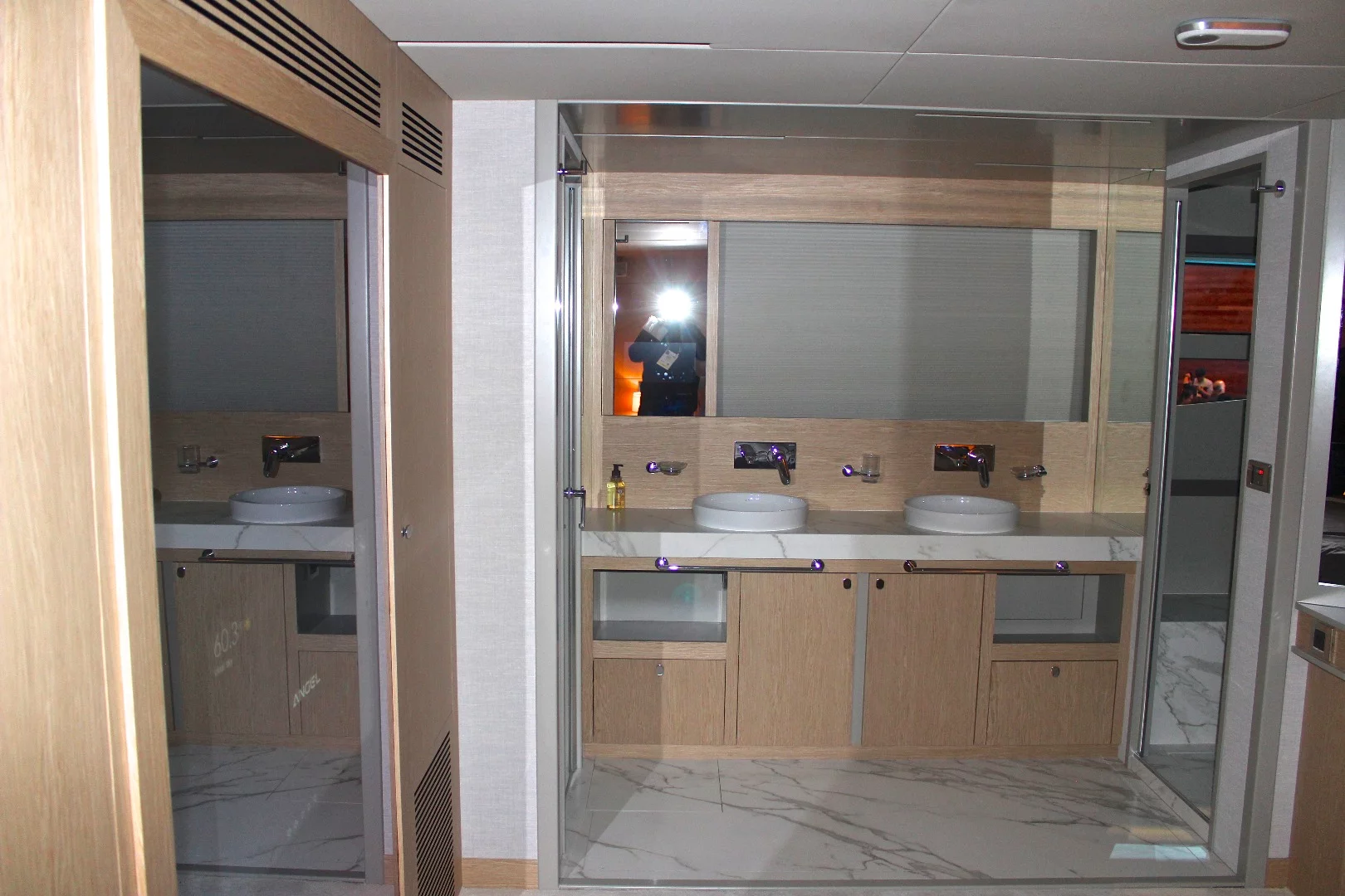 A look at the his/hers sinks in the master suite