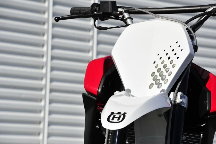 Husqvarna's Concept Baja features an LED-array headlight built into the number plate