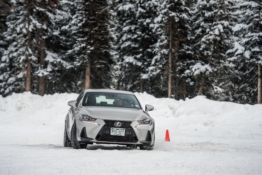 Lexus brought a 2017 IS 350 F-Sport model to this ice driving event and it proved to be loads of fun