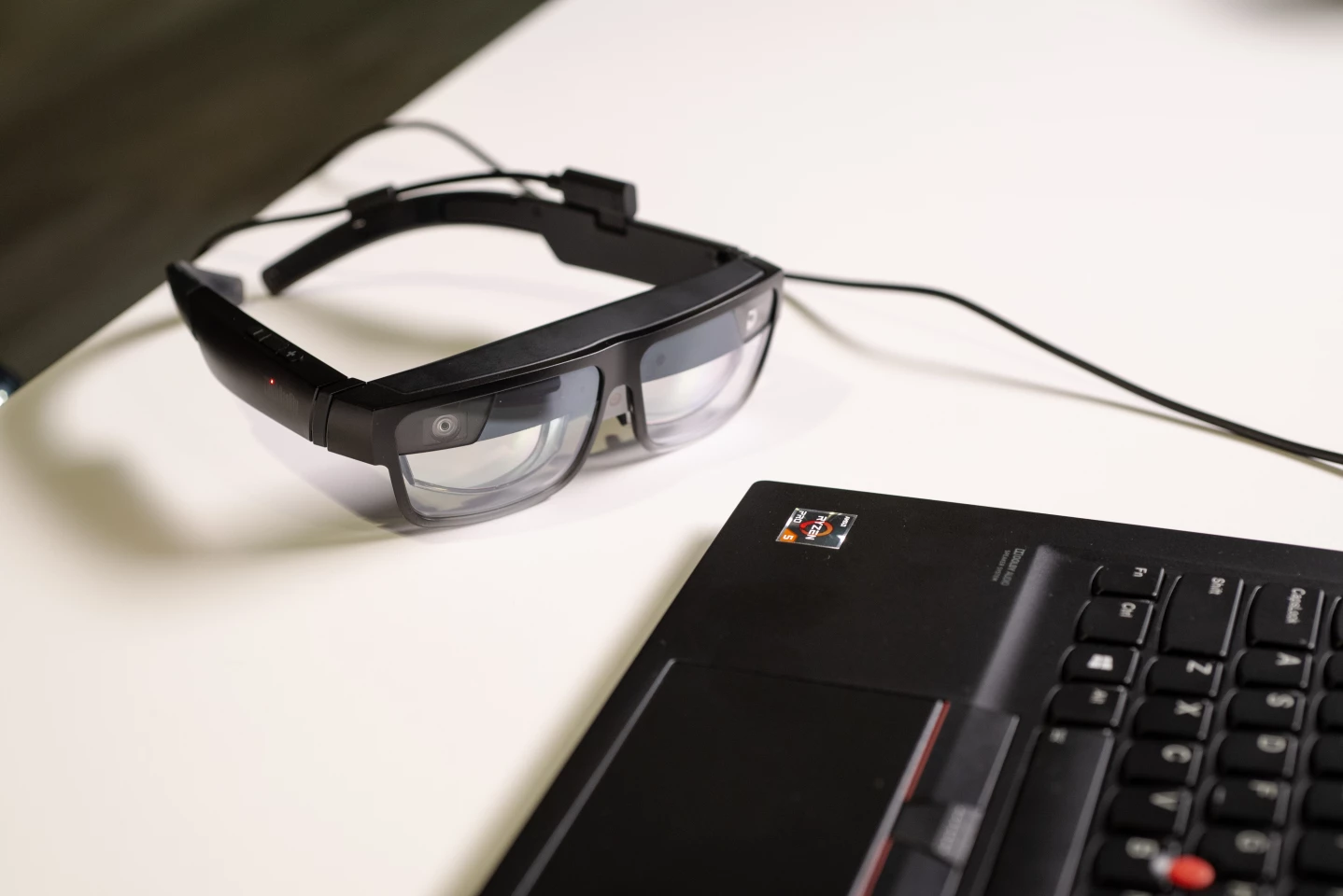 The Lenovo ThinkReality A3 packs a pair of 1080p displays, dual fish-eye cameras for tracking and an 8-MP camera that records video