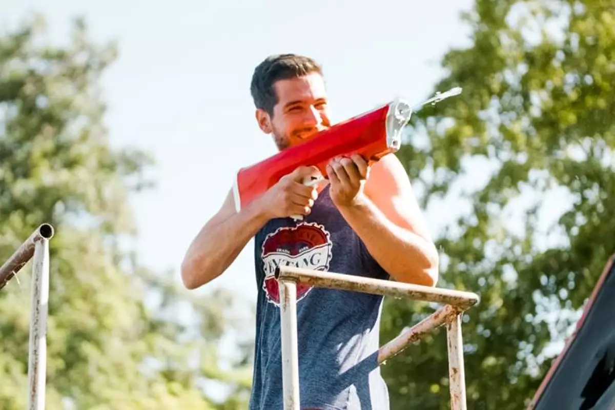 The Spyra One shoots short bursts of water, known as "water bullets"