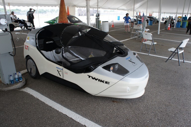 The TW4XP three-wheeler, representing the production human/electric hybrid Twike