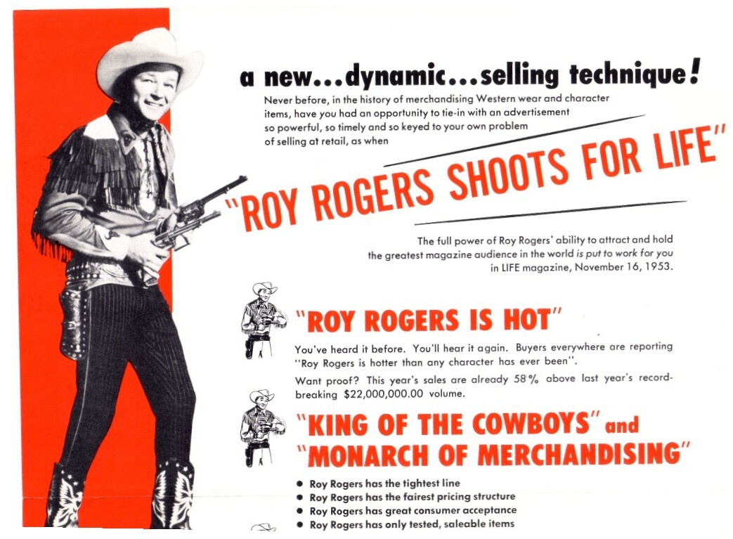 A trade advert run by Rogers advertising his merchandising services.