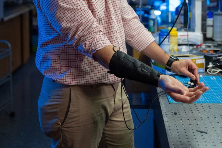 Test subjects were guided through the streets of Houston via two "smart fabric" sleeves