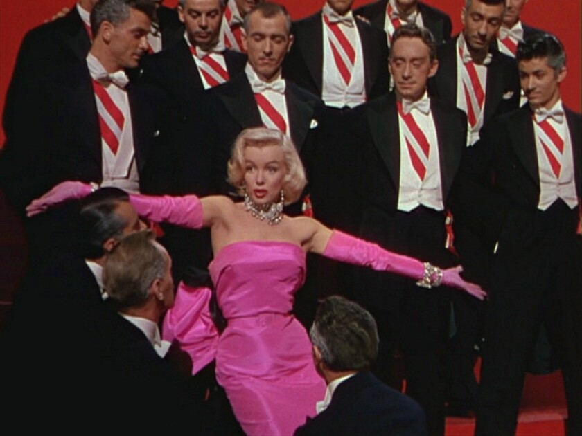 The hot-pink silk taffeta Travilla gown in which Marilyn sings 'Diamonds Are a Girl's Best Friend' in 'Gentlemen Prefer Blondes' sold at a Profiles in History auction on 11 June, 2011 for $356,500.