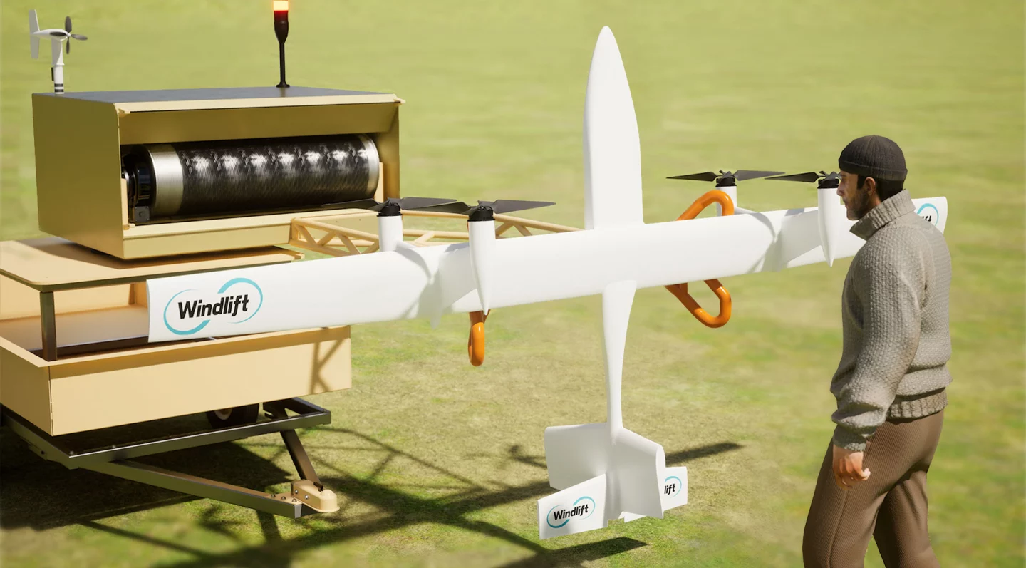 Windlift's generator drone is small and portable