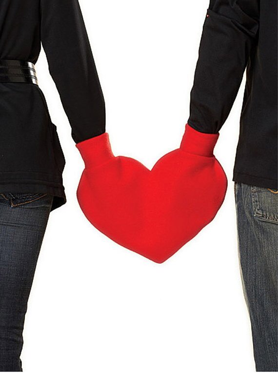Valentine's Day inspired heart-shaped mittens for two