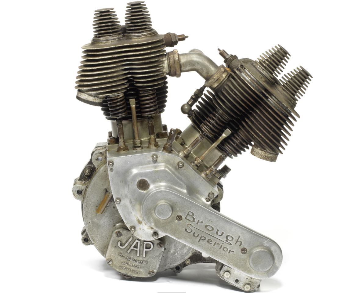 £23,750 ($36,669) – 1923 Brough Superior JAP 981CC Four-cam Racing EngineLot 210 at Bonhams Autumn Stafford Sale held on 18 October, 2015Estimate: £20,000 - 30,000 ($31,000 - $46,000)