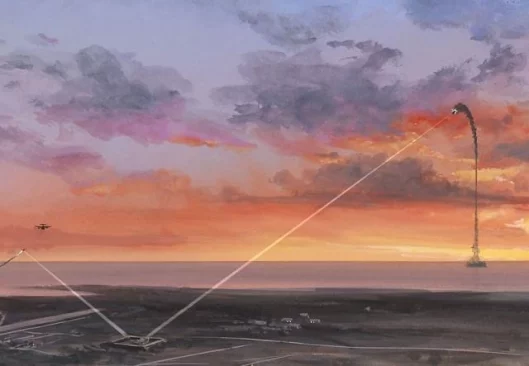 Artists impression of Skguard shooting down an incoming missile