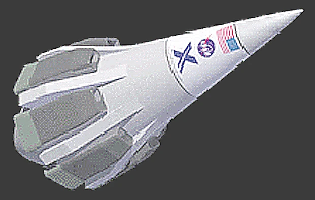 Spacecraft being launched using the Startram launching system might look like this NASA X design (Image: NASA)