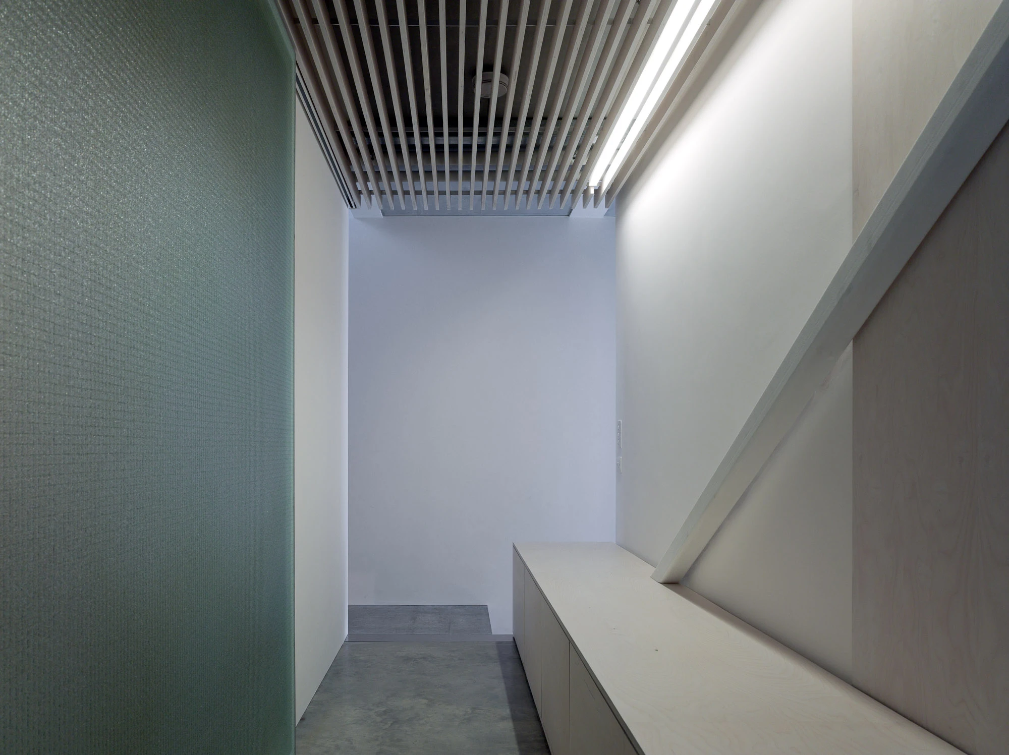 The interior is open-plan, and separated into three boxes measuring a total of 200 sq m (2,150 sq ft)