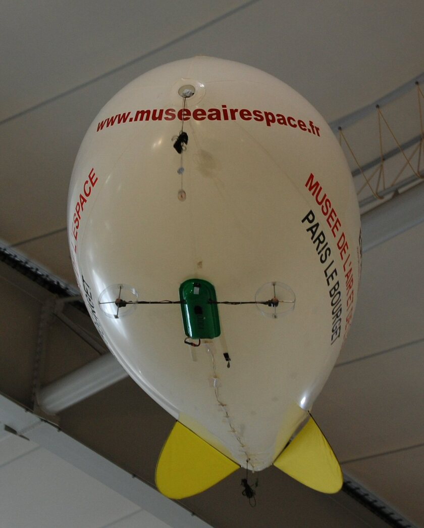 This RC model airship unnervingly followed visitors around during the exhibition