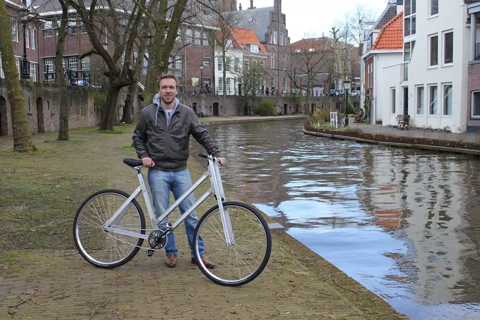 Reframed designer Pieter-Bas de Visser, with the Reframed bike