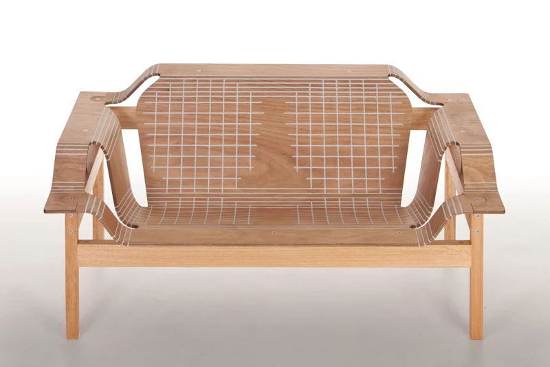 Skin is a flat pack armchair that still has curves thanks to Stratflex technology