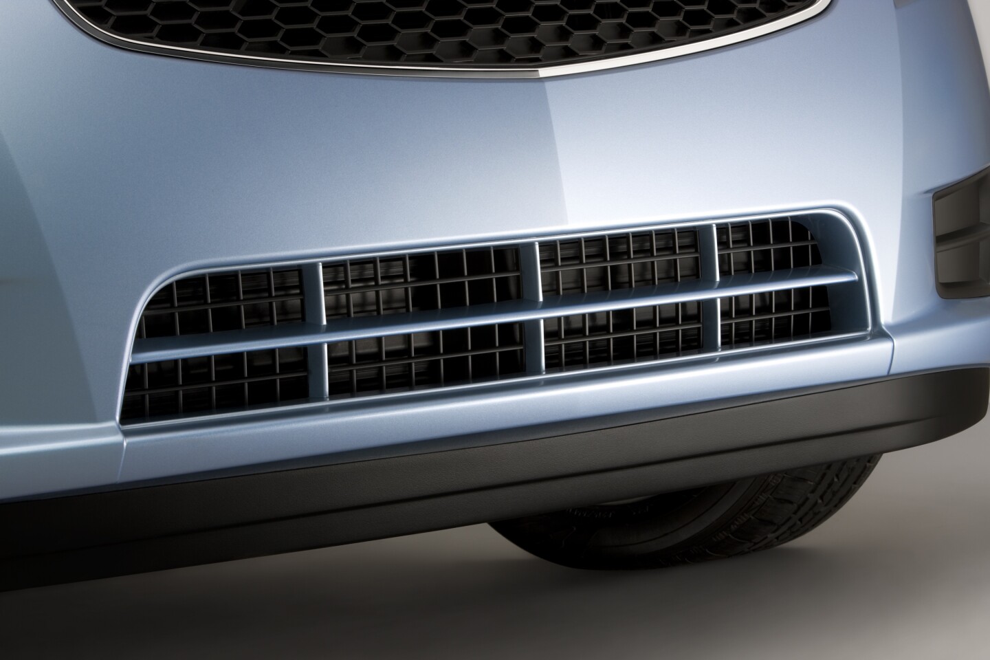 The Cruze's air shutter system is located behind its front grille