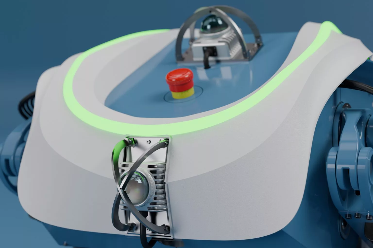 The robot navigates via a combination of GPS, LiDAR sensors and cameras