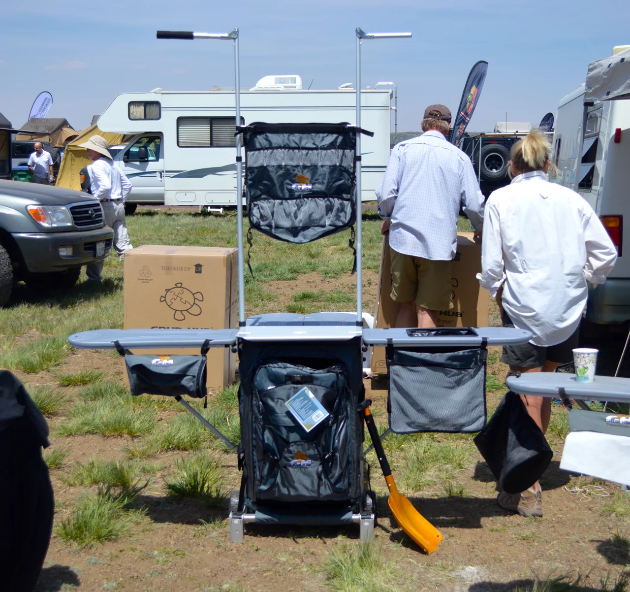 The Grub Hub is a portable camp kitchen unit