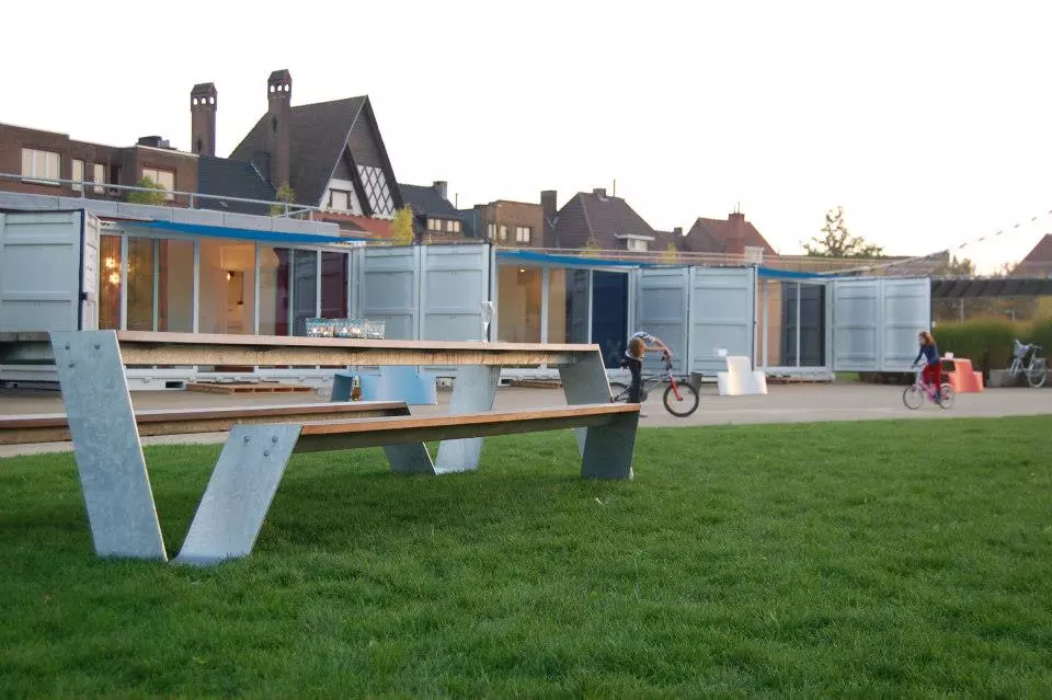 Sleeping Around is a portable hotel comprised of shipping containers that's small enough to be placed in almost any location within a few hours