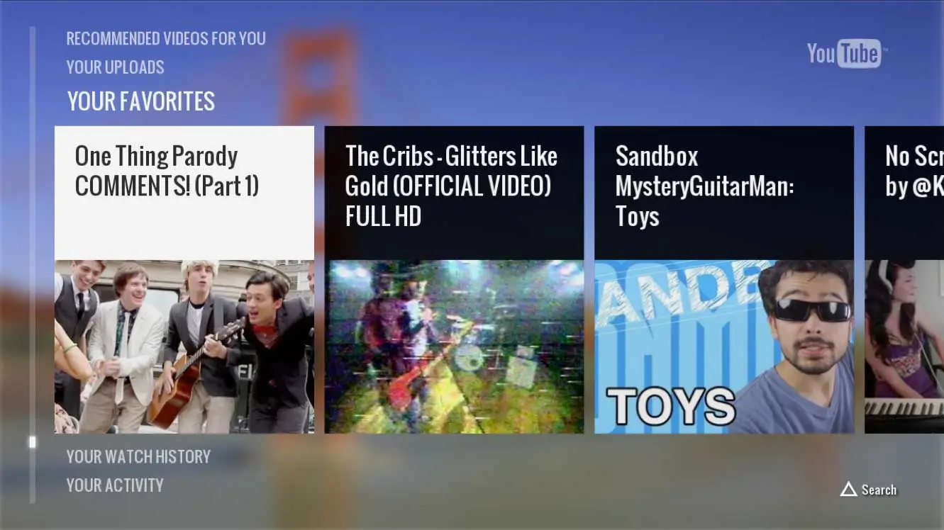 The PS3's YouTube app has been designed for big screen TVs