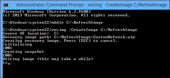 Create a new directory for a recovery image