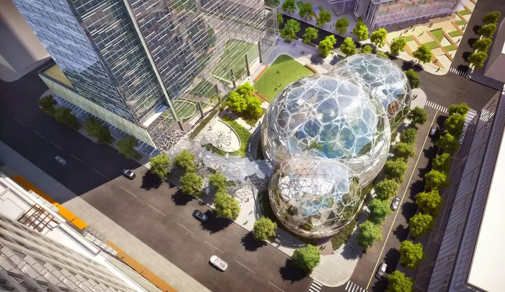 Artist's concept of the new Amazon campus