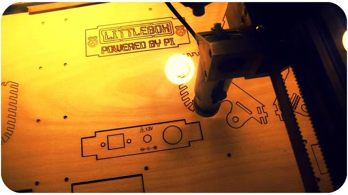 The LittleBox's plywood panels have been laser cut