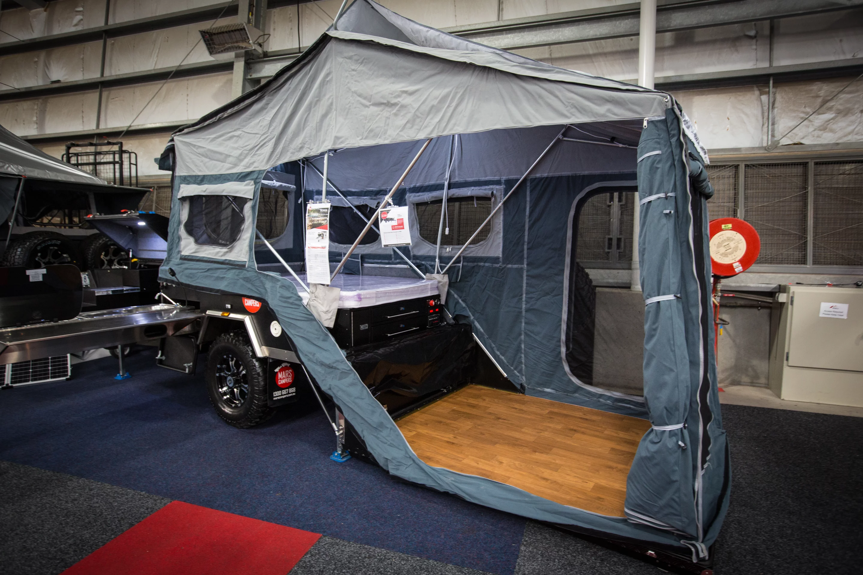 The Rover by Mars Campers features an inbuilt floor