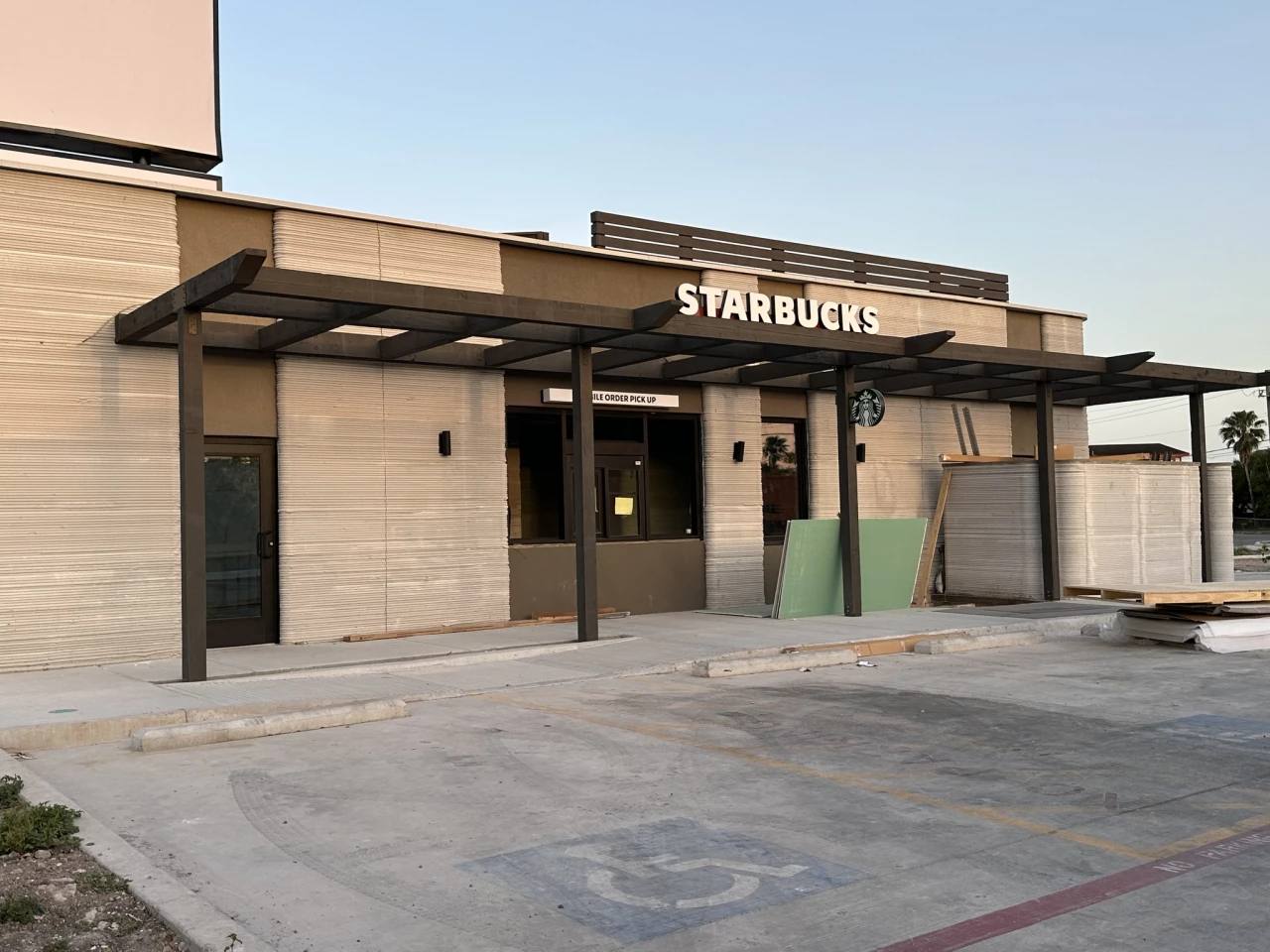The 3D-printed Starbucks is located in Brownsville, Texas