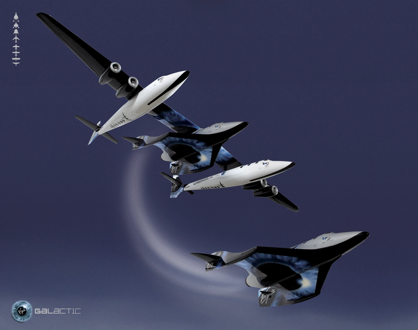 Artist's concept of SpaceShipTwo launching