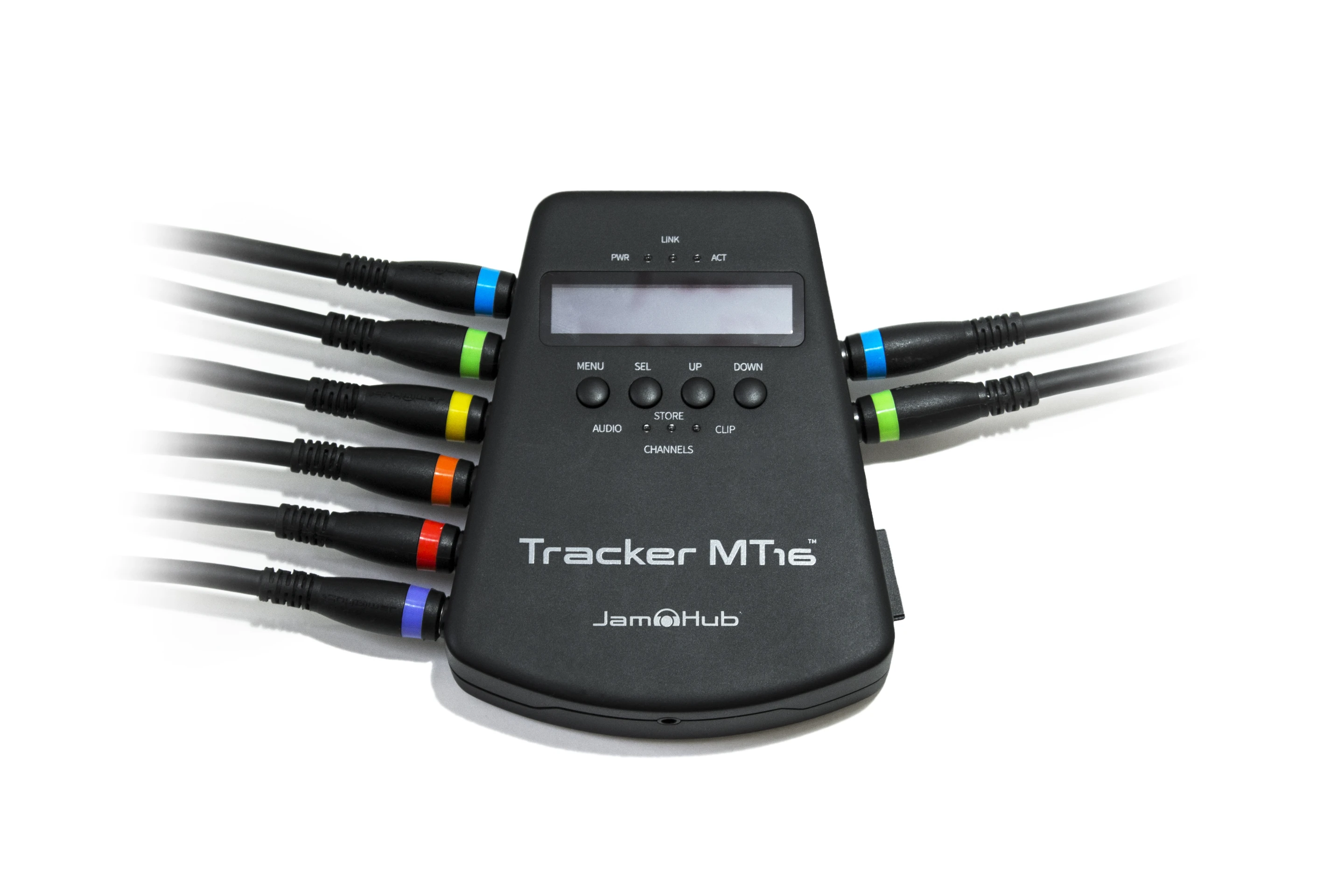 The Tracker MT16 features eight 0.25-in inputs to the sides (two stereo, and six mono) to feed in signals direct from the mixing desk via TRS cables