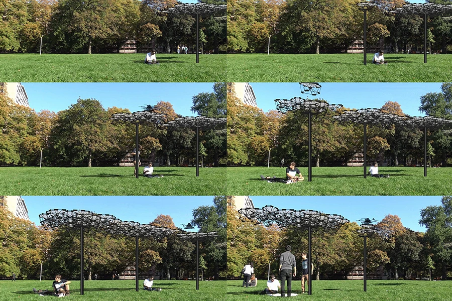 A new system from the University of Stuttgart explores how drones can give rise to a novel form of intelligent architecture