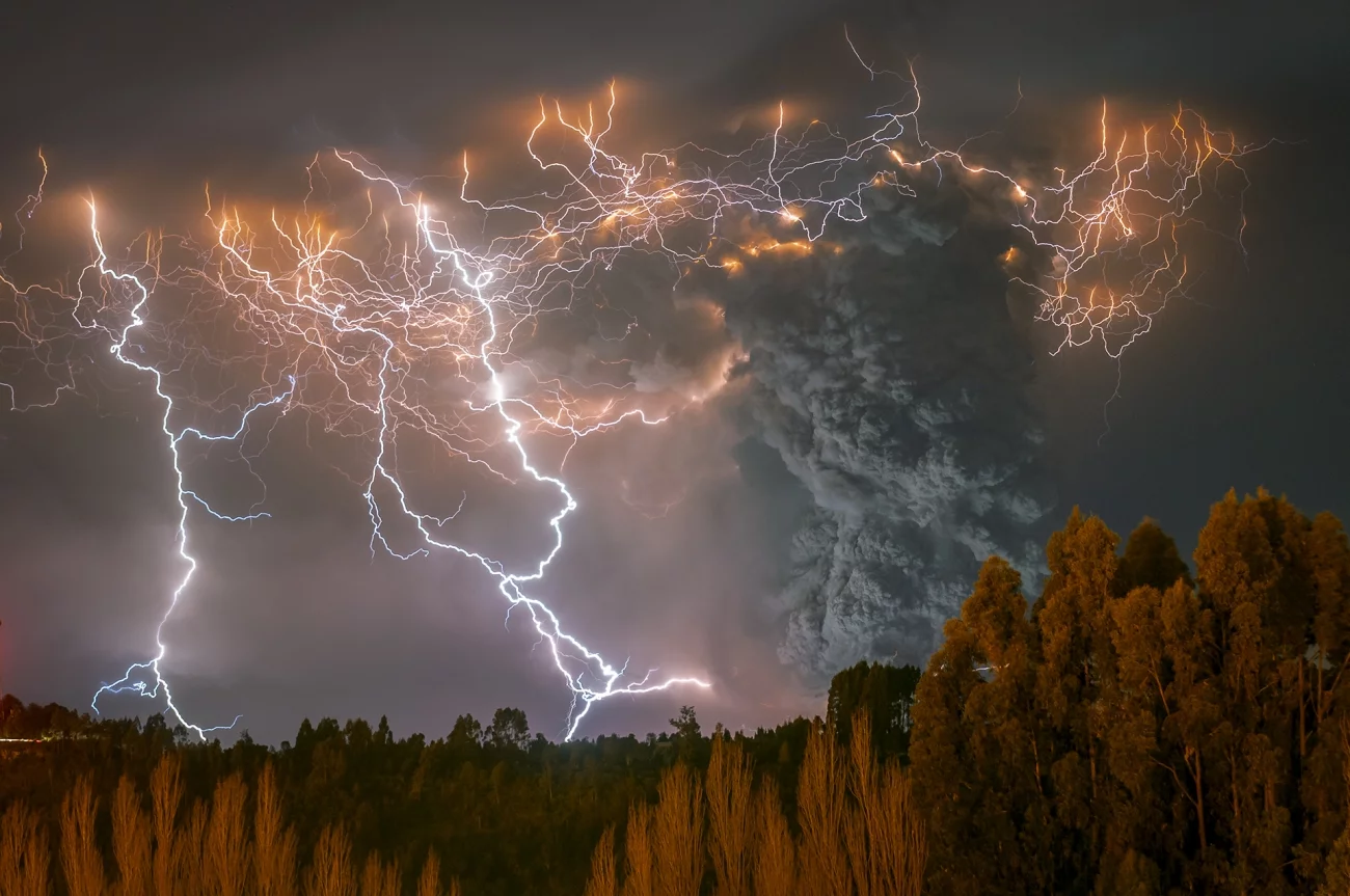 2nd Place, The Beauty of Nature. 'El Cordón Caulle II', a dirty storm that occurred during the furious eruption of the Cordon Caulle, located in the region of the Rivers, Chile.