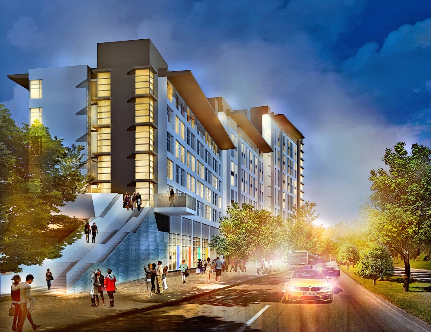 Residents will have access to bicycle storage, a games room, meeting rooms, music practice rooms, study lounges and a fitness center