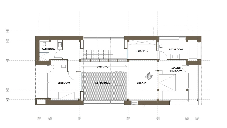 A plan of the first floor in Passive House Che