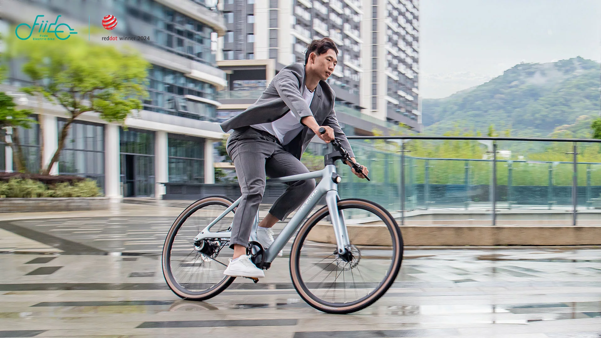 Frame-integrated lights are included, but the Air ebike lacks fenders so that snazzy suit might not be so clean after riding in the wet