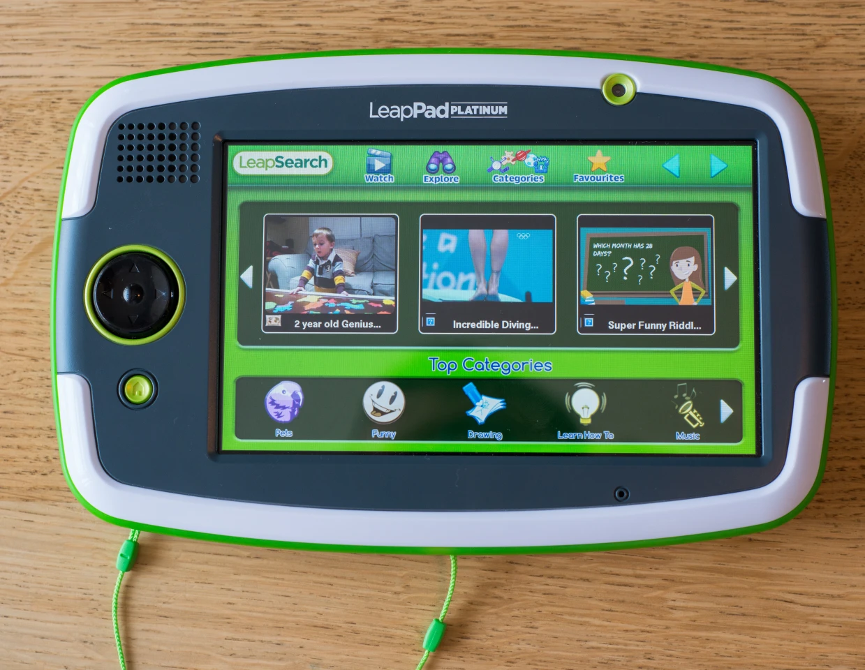 The LeapSearch internet browser on the LeapFrog LeapPad Platinum offers access to kid-safe web content