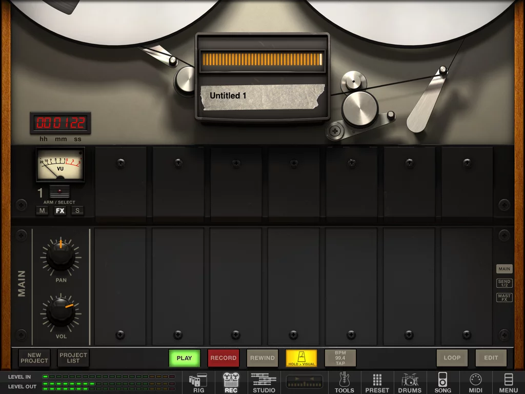 AmpliTube's "Rec" 8-track app is an easy to use multitrack recorder