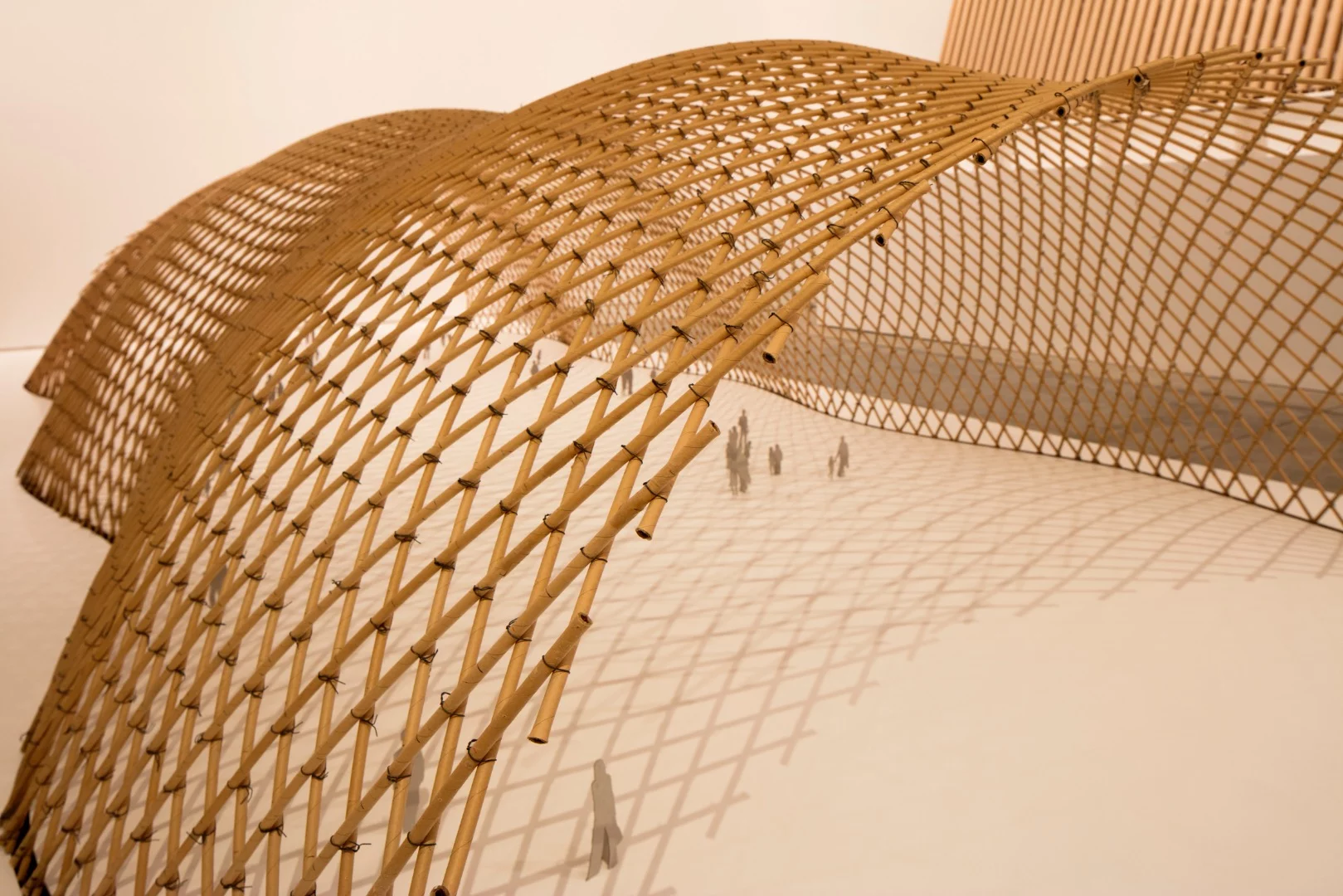 A scale model of Shigeru Ban's pavilion for Expo 2000