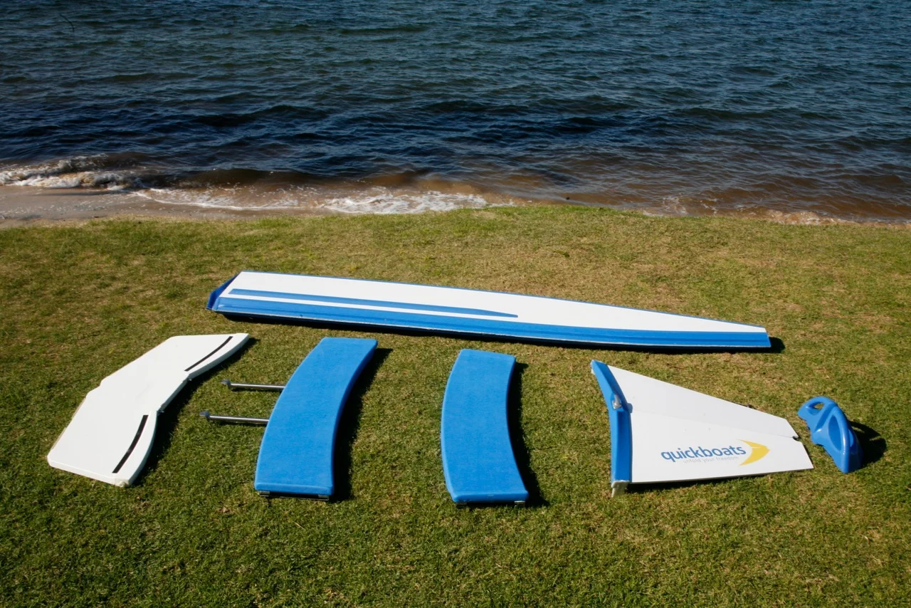 A closeup of all the different parts that click together