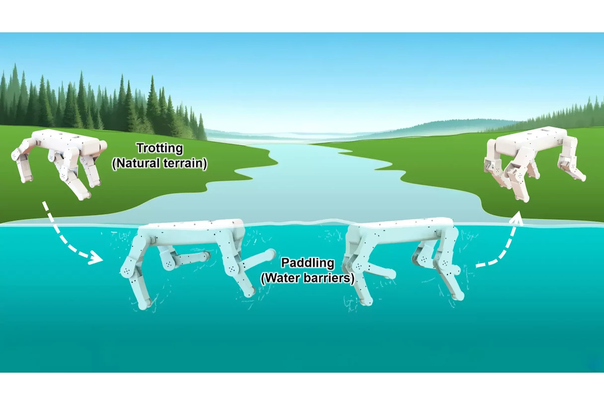 Having the ability to swim could come in quite handy for a quadruped robot
