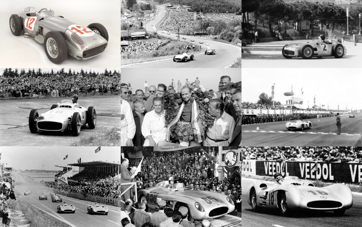 Just over two years ago, Fangio's 1954 Mercedes-Benz W196 F1 Silver Arrow sold for $31 million, roughly doubling the previous world auction record for a car. The hammer fell at £17.5 million during the Goodwood Festival of Speed Sale conducted by British auction house Bonhams on 12 July, 2013 with an unidentified telephone bidder effectively paying £20,896,800 (about $31.6 million with commissions and premiums) for the car in which he won a world championship, eclipsing the previous record price for an auction car of £10,086,400 set by the Ferrari Testa Rossa prototype in 2011.