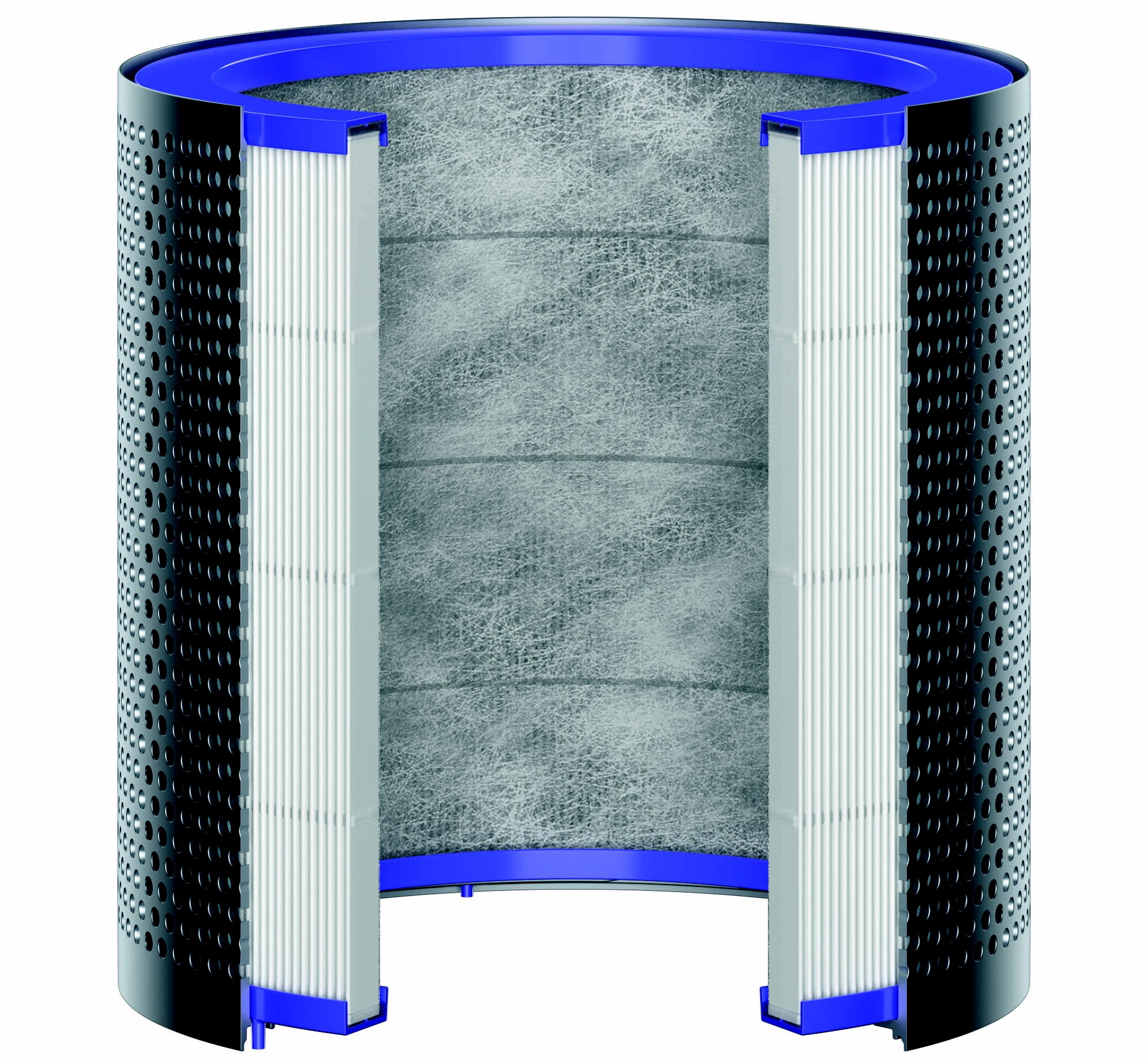 The filter in the Pure Cool uses borosilicate glass